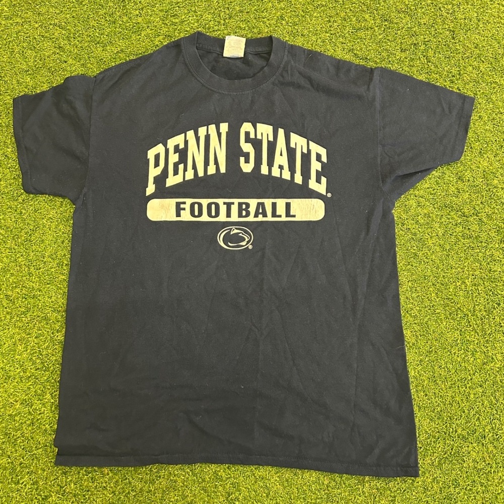 Penn State Nittany Lions Football T-Shirt Navy Blue Graphic Tee Mens Medium